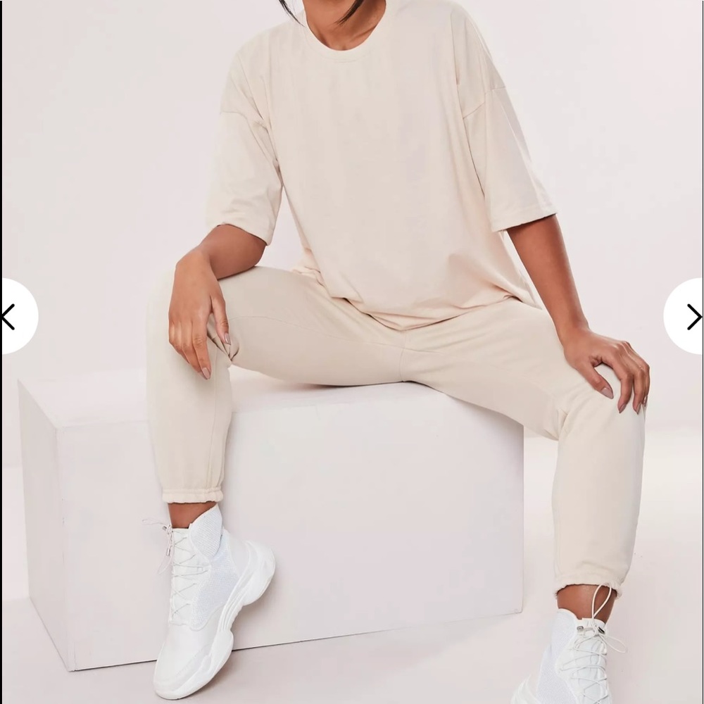 Stone Jersey T Shirt And Joggers Co Ord Set